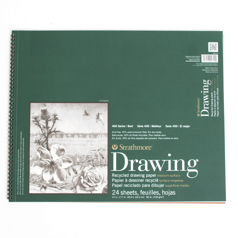 Strathmore, Sketchbooks & Pads, Art & School, 80#, Recycled, Drawing Pad, 24 sheet, 36190, 14"x17"